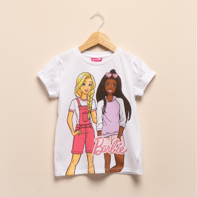 BARBIE - Camiseta para Niña Manga corta de Algodón Barbie