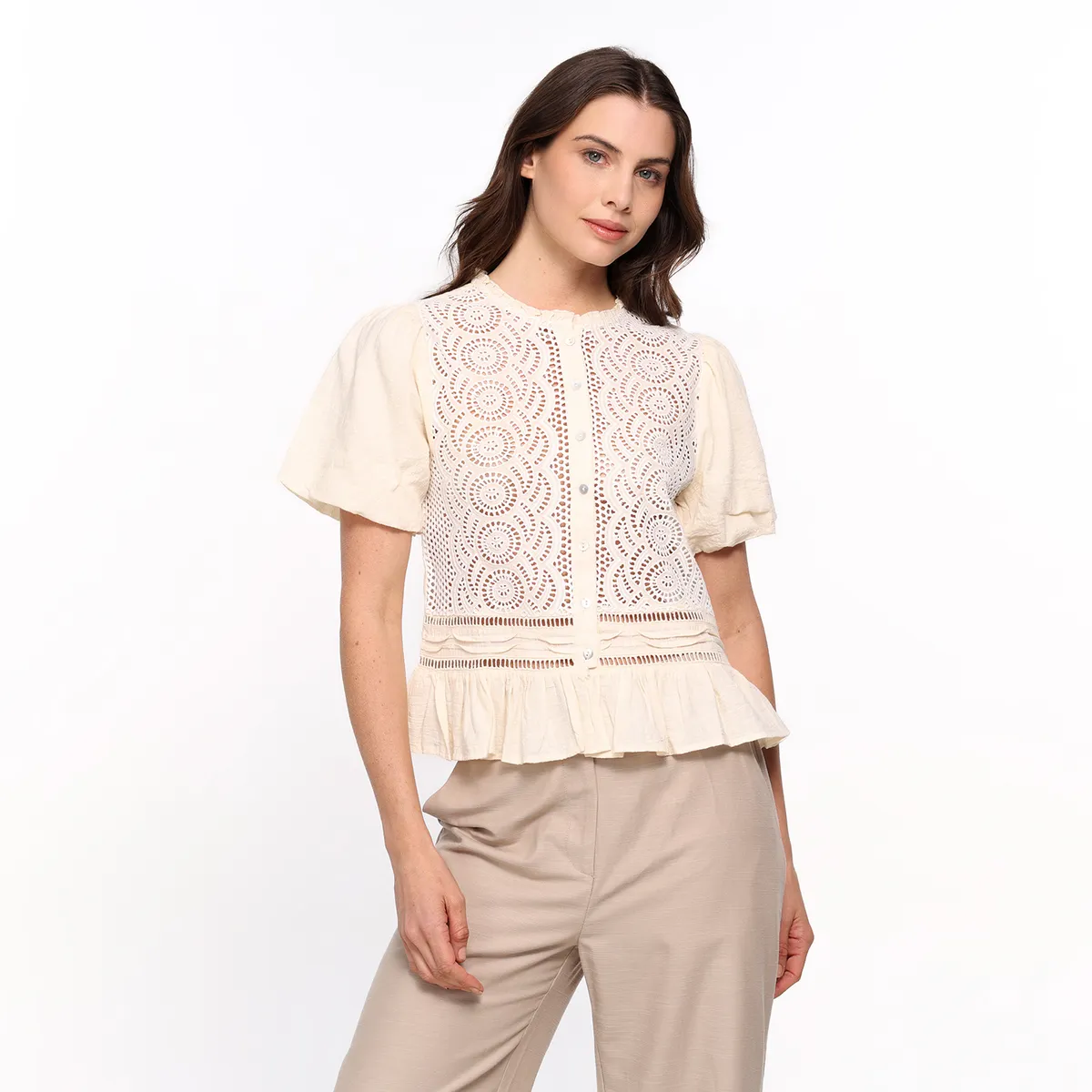 BASEMENT - Camiseta Mujer Manga corta de Algodón Basement