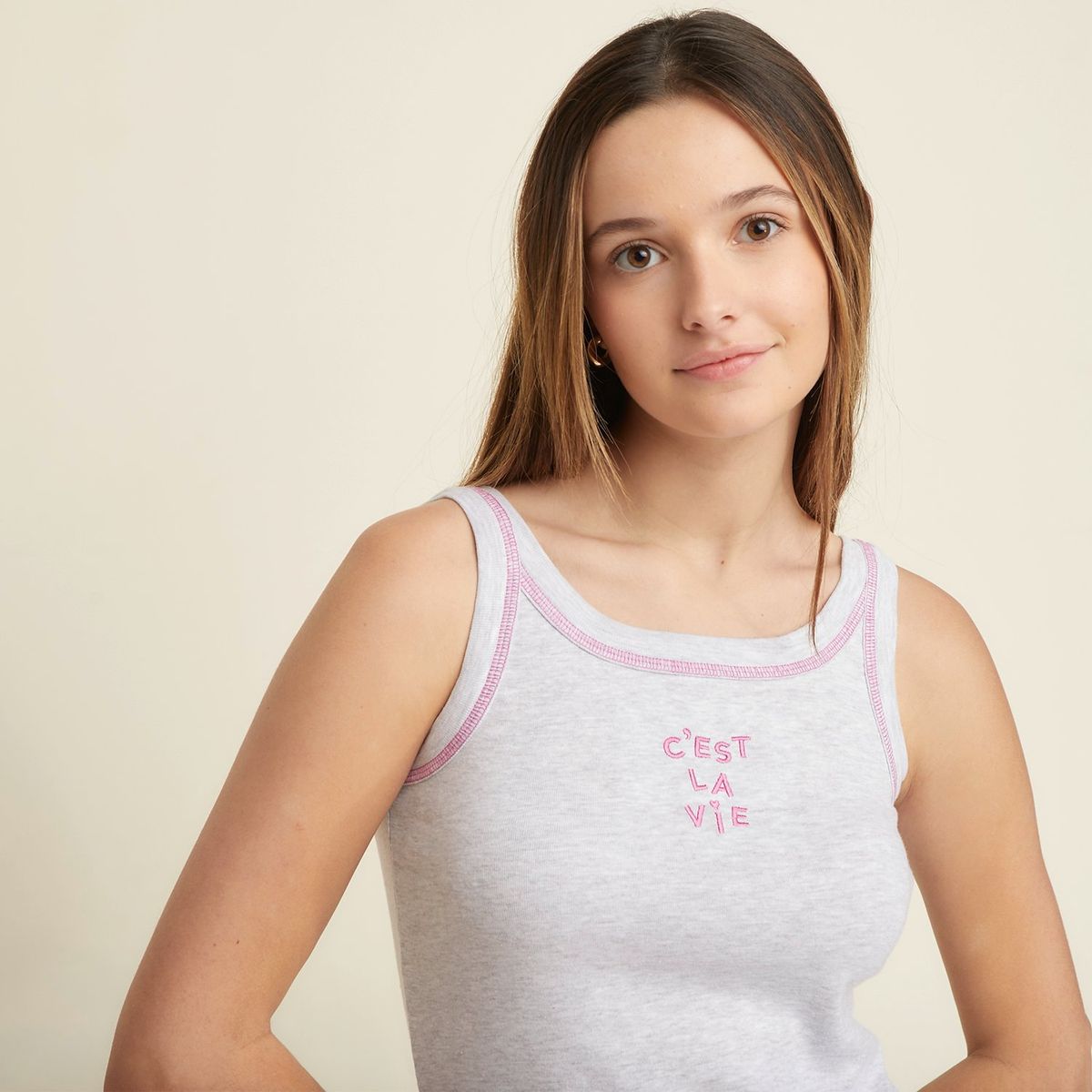 SYBILLA - Camiseta de pijama Mujer Medio Sin mangas de Algodón Sybilla 