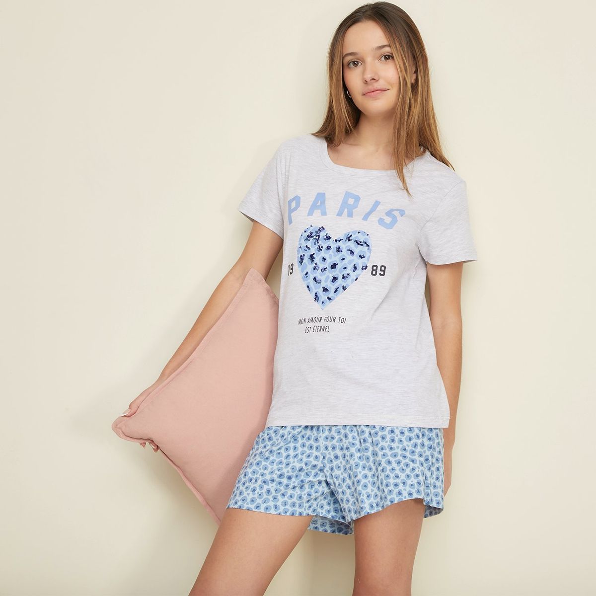 SYBILLA - Camiseta de pijama Mujer Medio Manga corta de Algodón Sybilla 