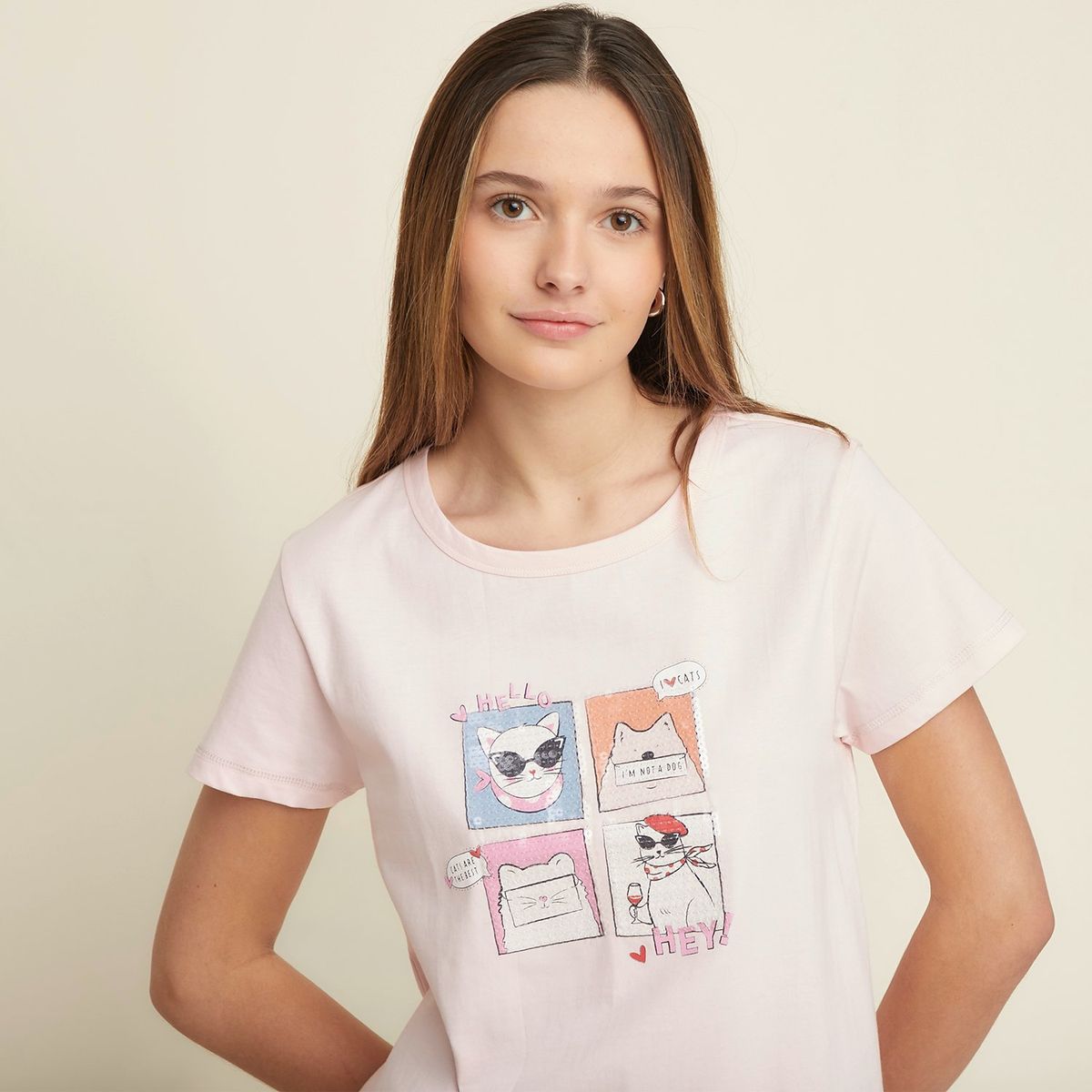 SYBILLA - Camiseta de pijama Mujer Medio Manga corta de Algodón Sybilla 