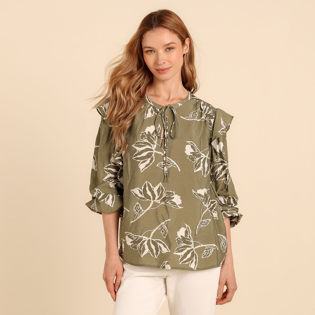 UNIVERSITY CLUB - Blusa Mujer con Boleros Manga larga University Club