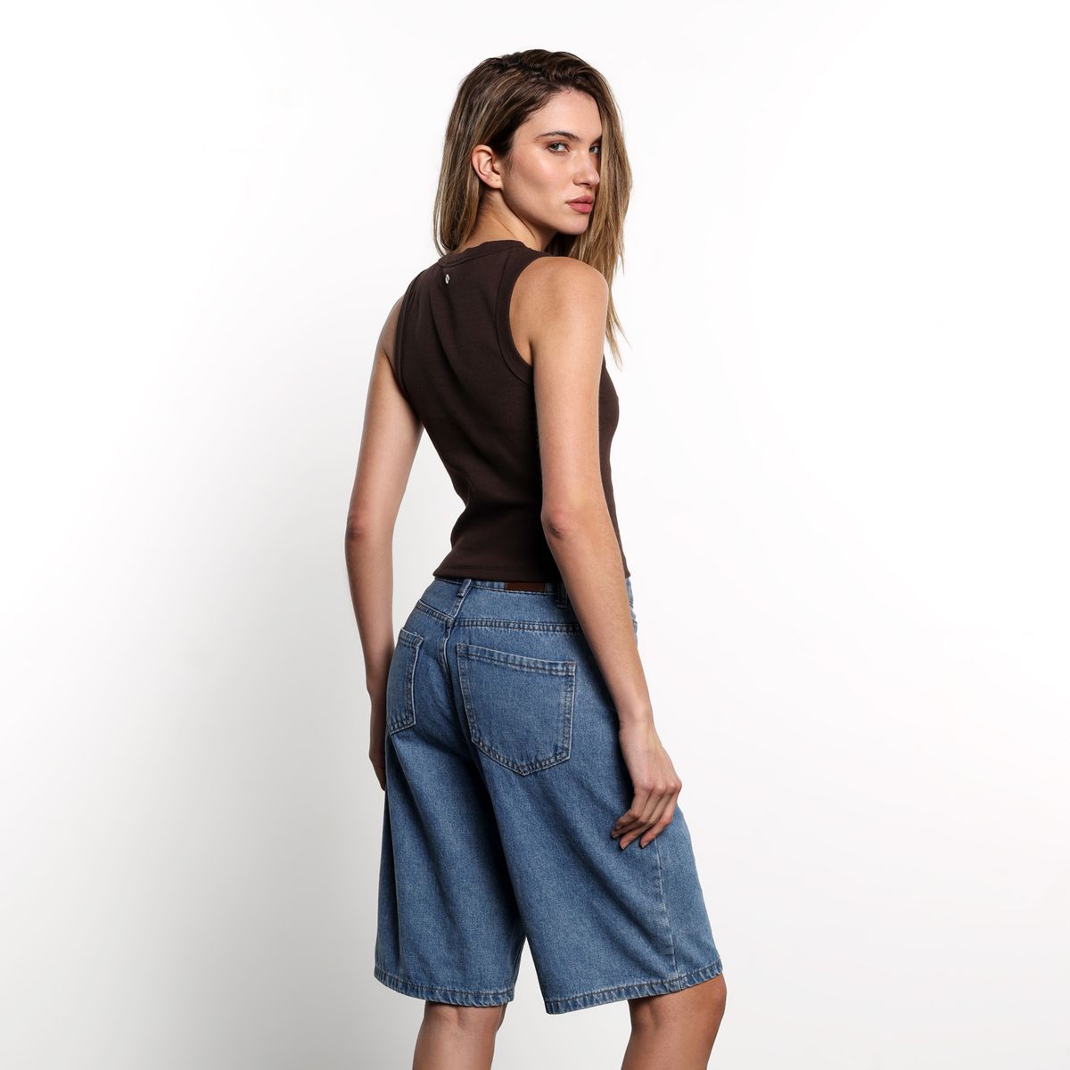 DENIMLAB - Top esqueleto Mujer Sin mangas de Algodón Denimlab