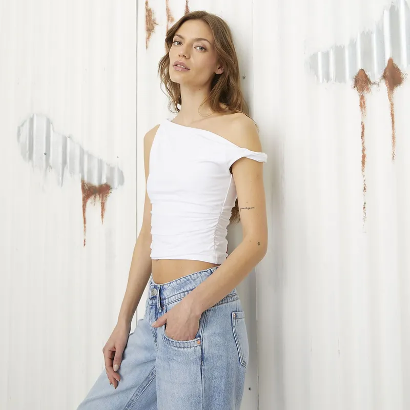 DENIMLAB - Blusa Mujer Una manga Denimlab