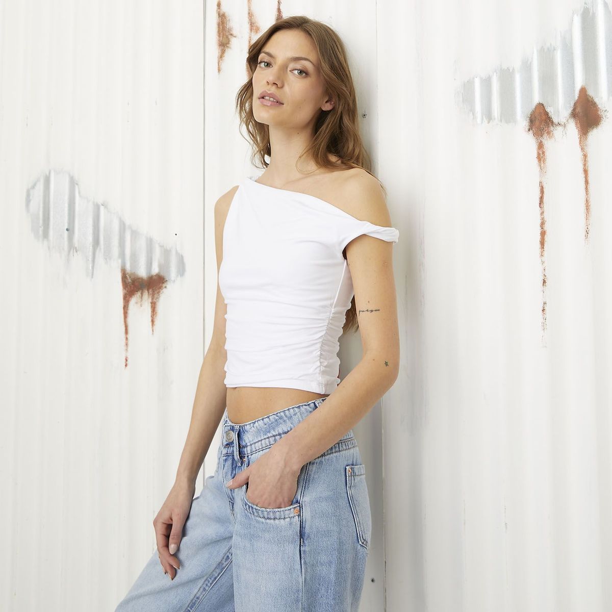 DENIMLAB - Blusa Mujer Una manga Denimlab