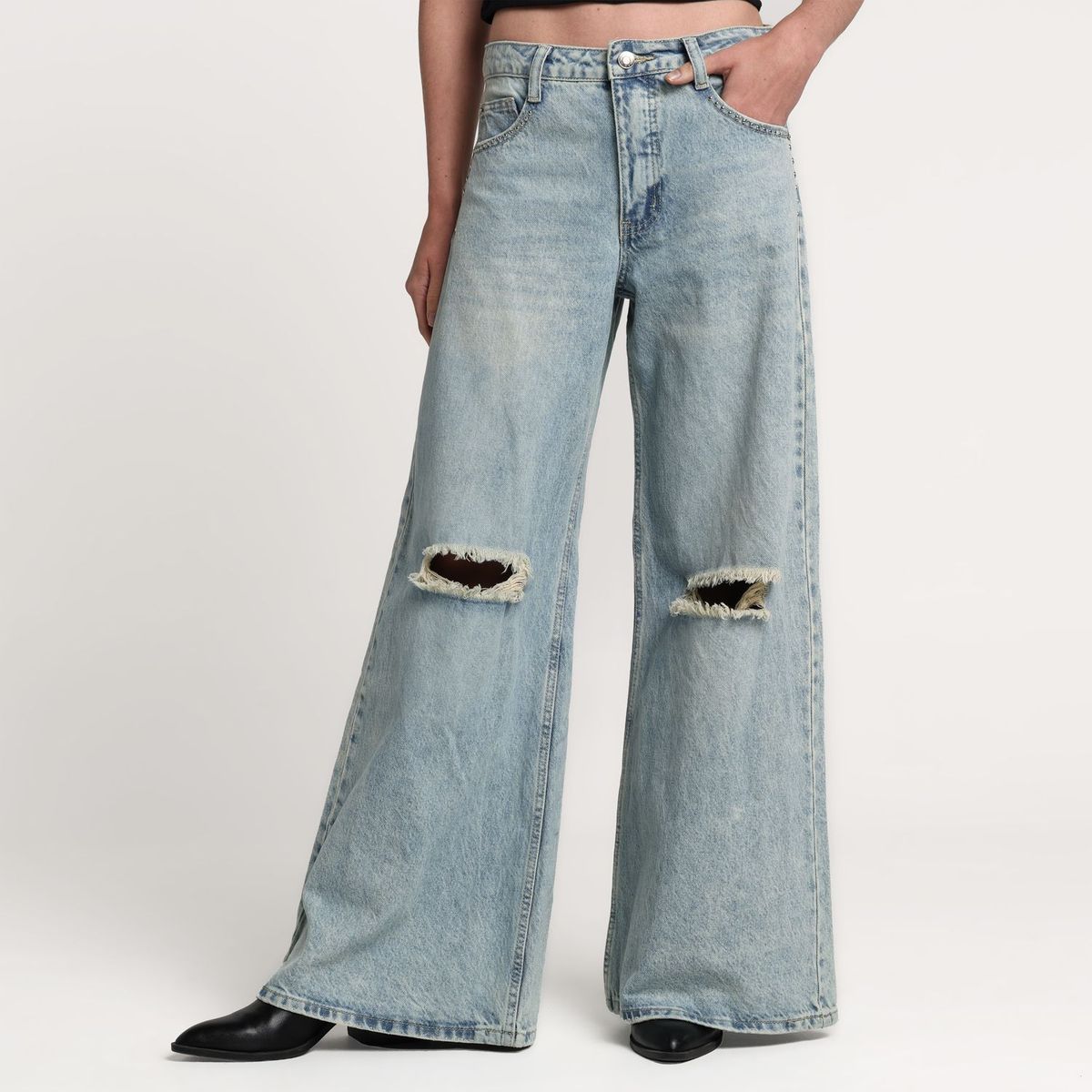 MOSSIMO - Jean Wide leg Mujer Tiro medio Mossimo