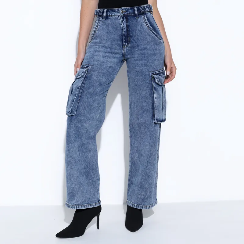 MOSSIMO - Jean Cargo Mujer Tiro medio Mossimo