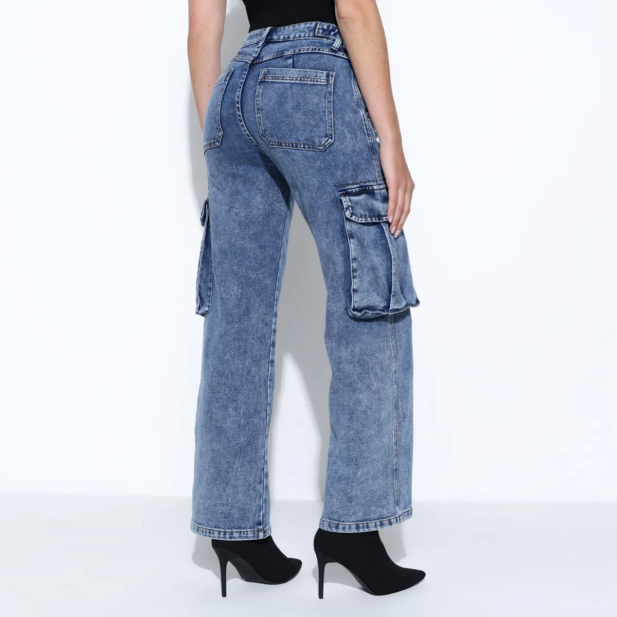 MOSSIMO - Jean Cargo Mujer Tiro medio Mossimo