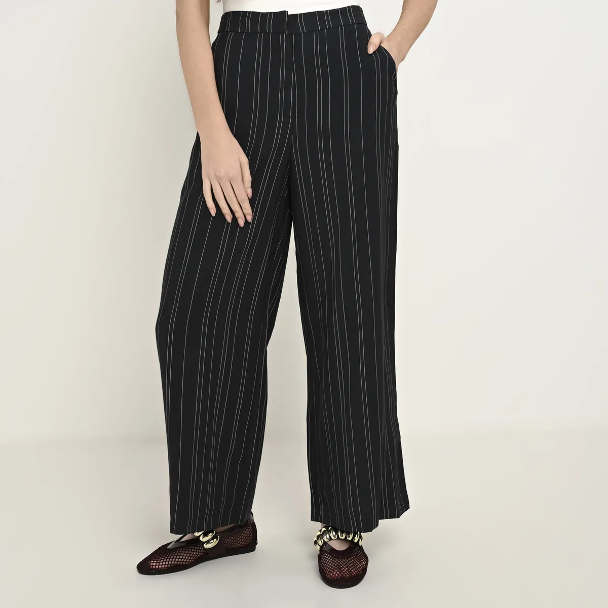 UNIVERSITY CLUB - Pantalón Wide leg Mujer Tiro medio University Club
