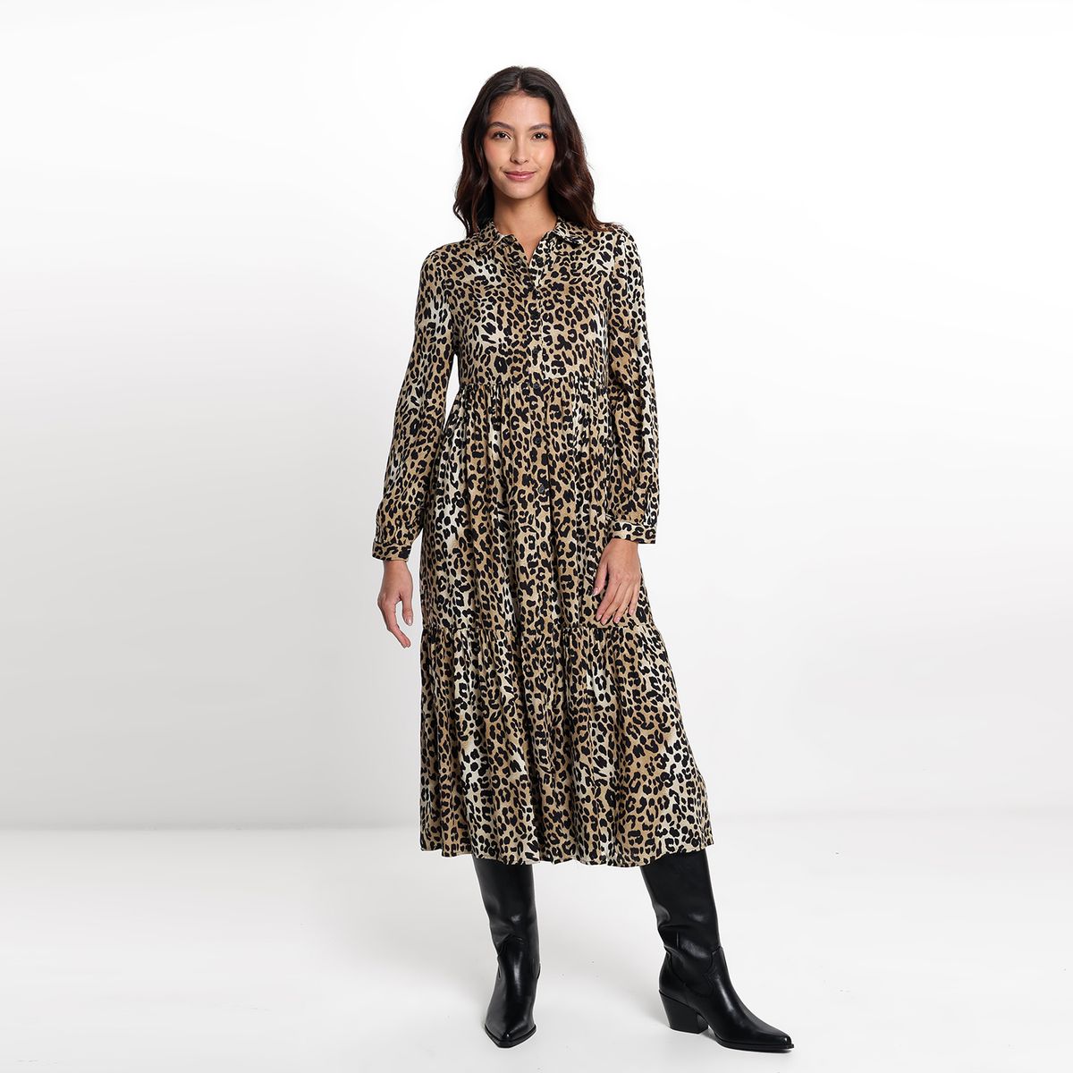 UNIVERSITY CLUB - Vestido camisero Mujer Medio Casual con Estampado University Club