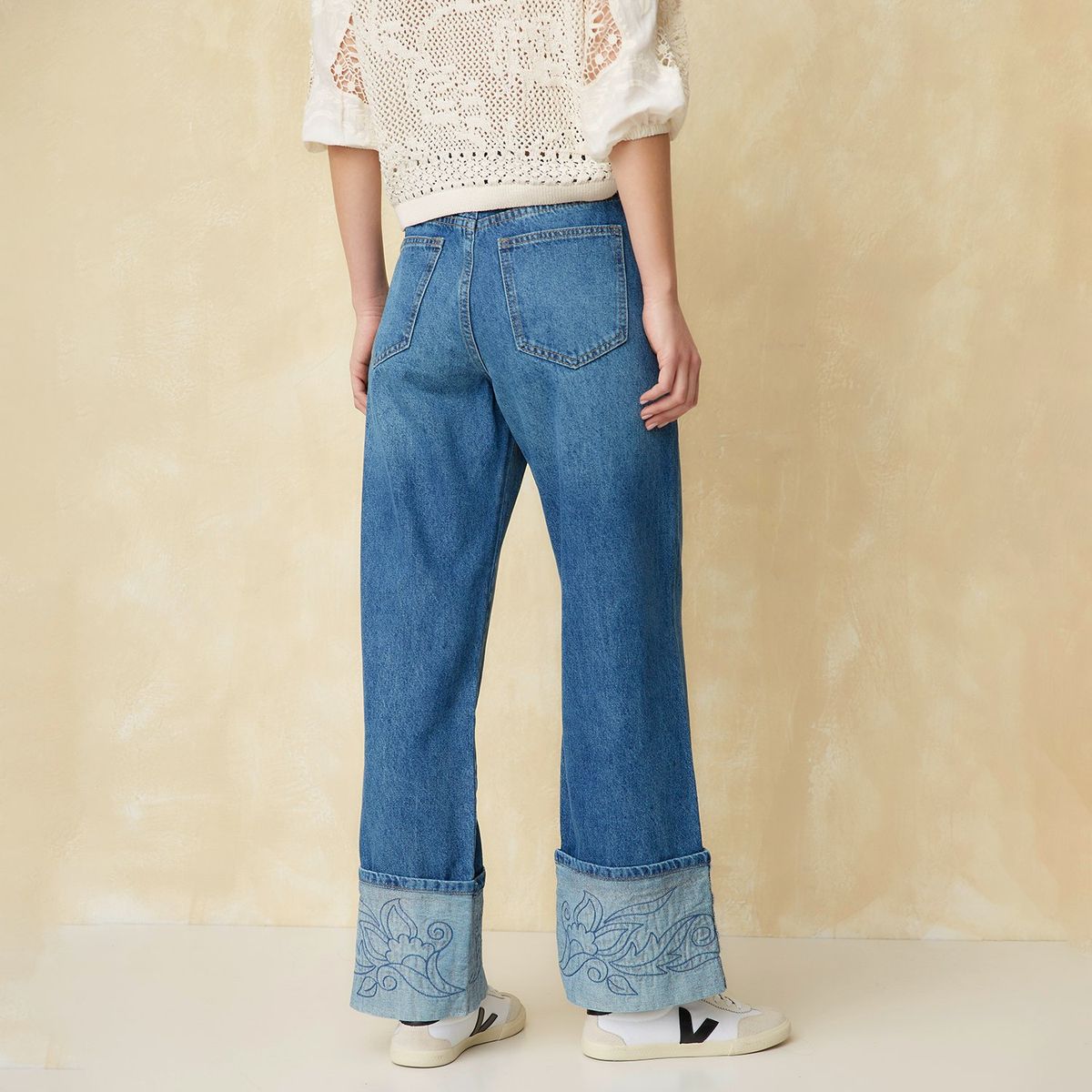 UNIVERSITY CLUB - Jean Wide leg Mujer Tiro alto University Club