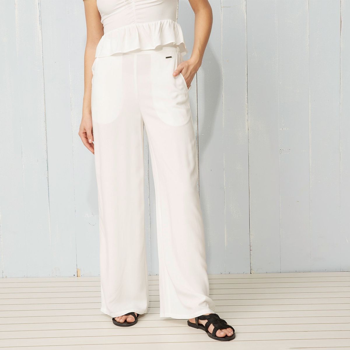 DOO AUSTRALIA - Pantalón Palazzo Mujer Tiro medio Estampado Doo Australia