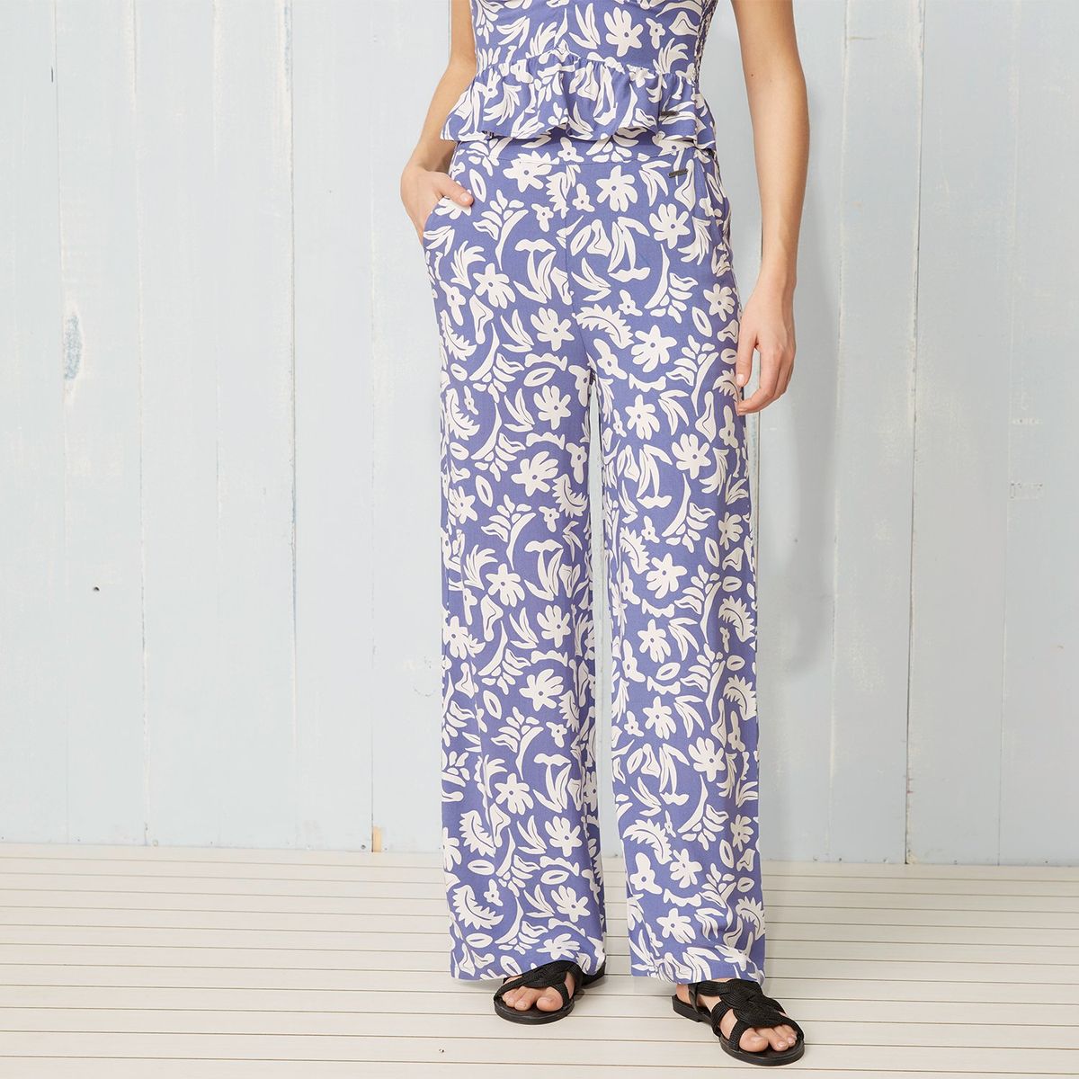 DOO AUSTRALIA - Pantalón Palazzo Mujer Tiro medio Estampado Doo Australia