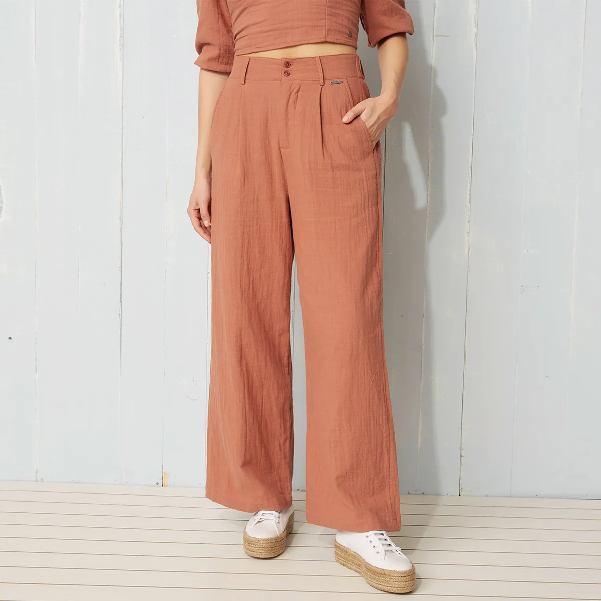 DOO AUSTRALIA - Pantalón Recto Mujer Tiro medio de Algodón Doo Australia