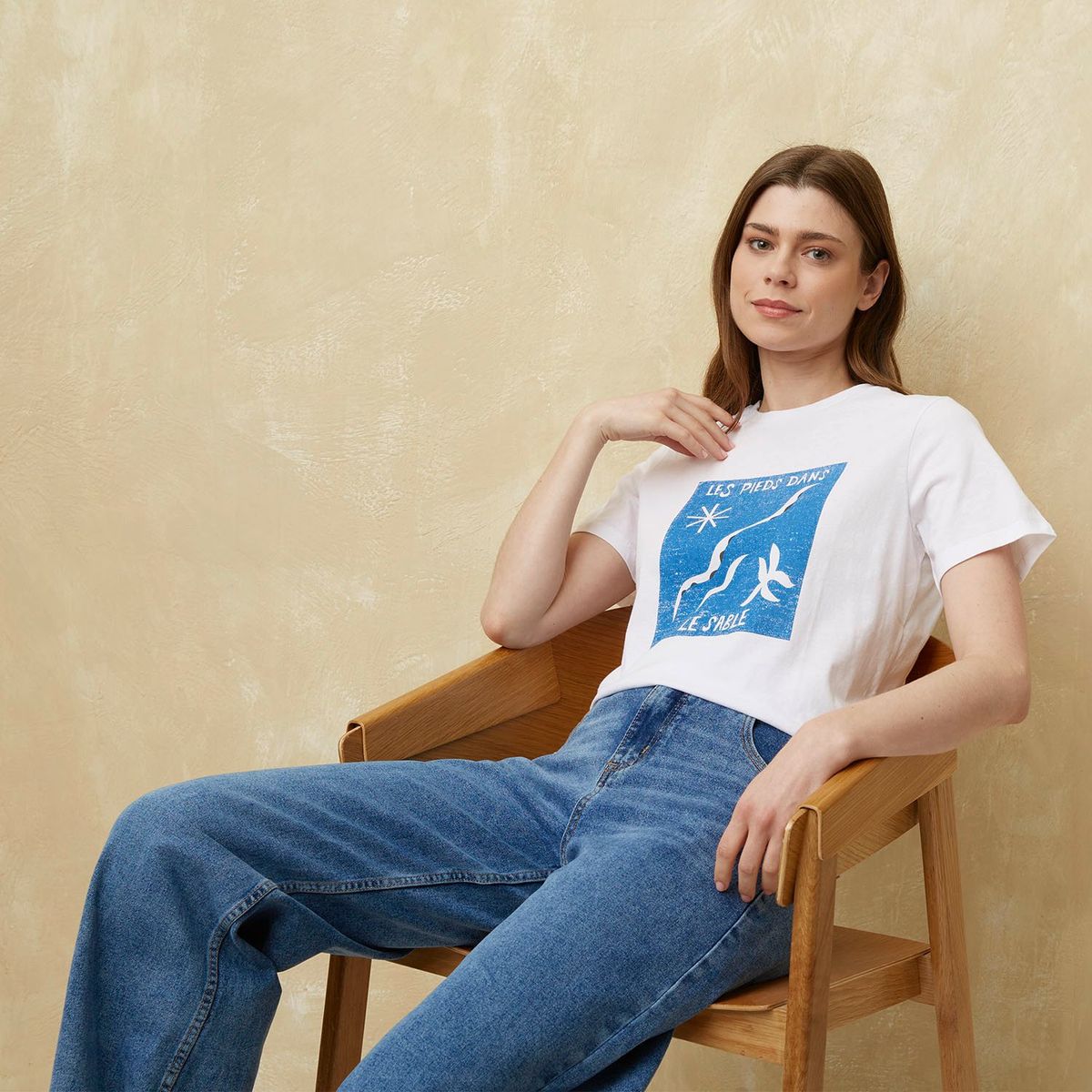 UNIVERSITY CLUB - Camiseta Mujer con Estampado Manga corta de Algodón University Club