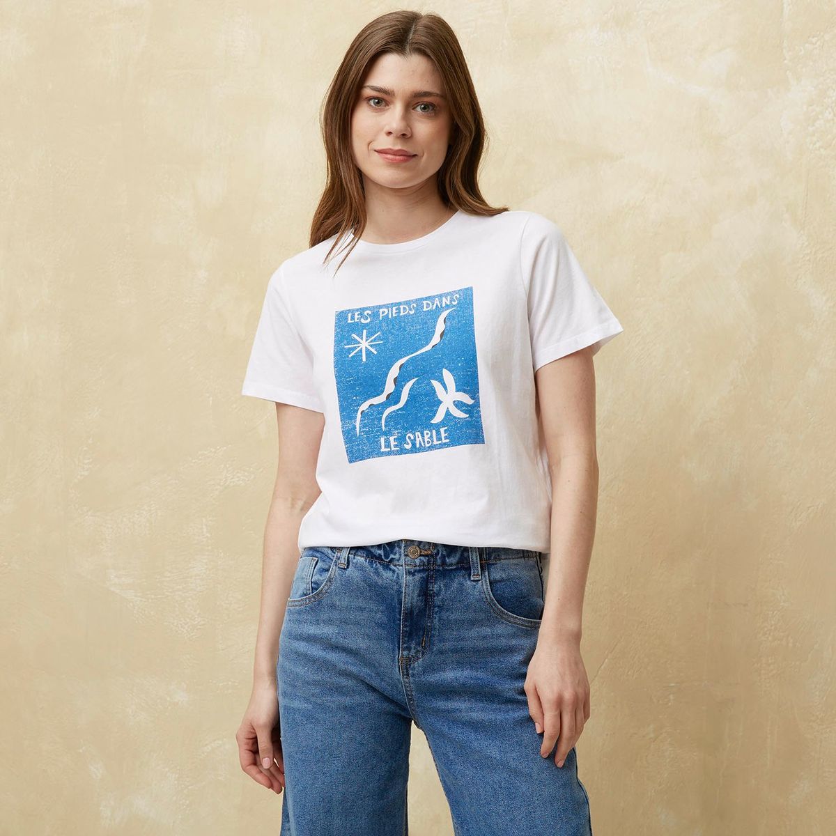 UNIVERSITY CLUB - Camiseta Mujer con Estampado Manga corta de Algodón University Club