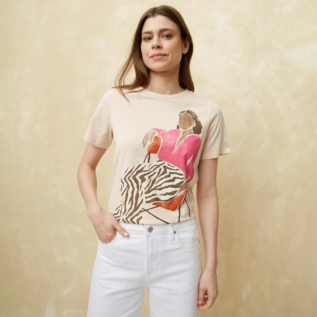 UNIVERSITY CLUB - Camiseta Mujer con Estampado Manga corta de Algodón University Club