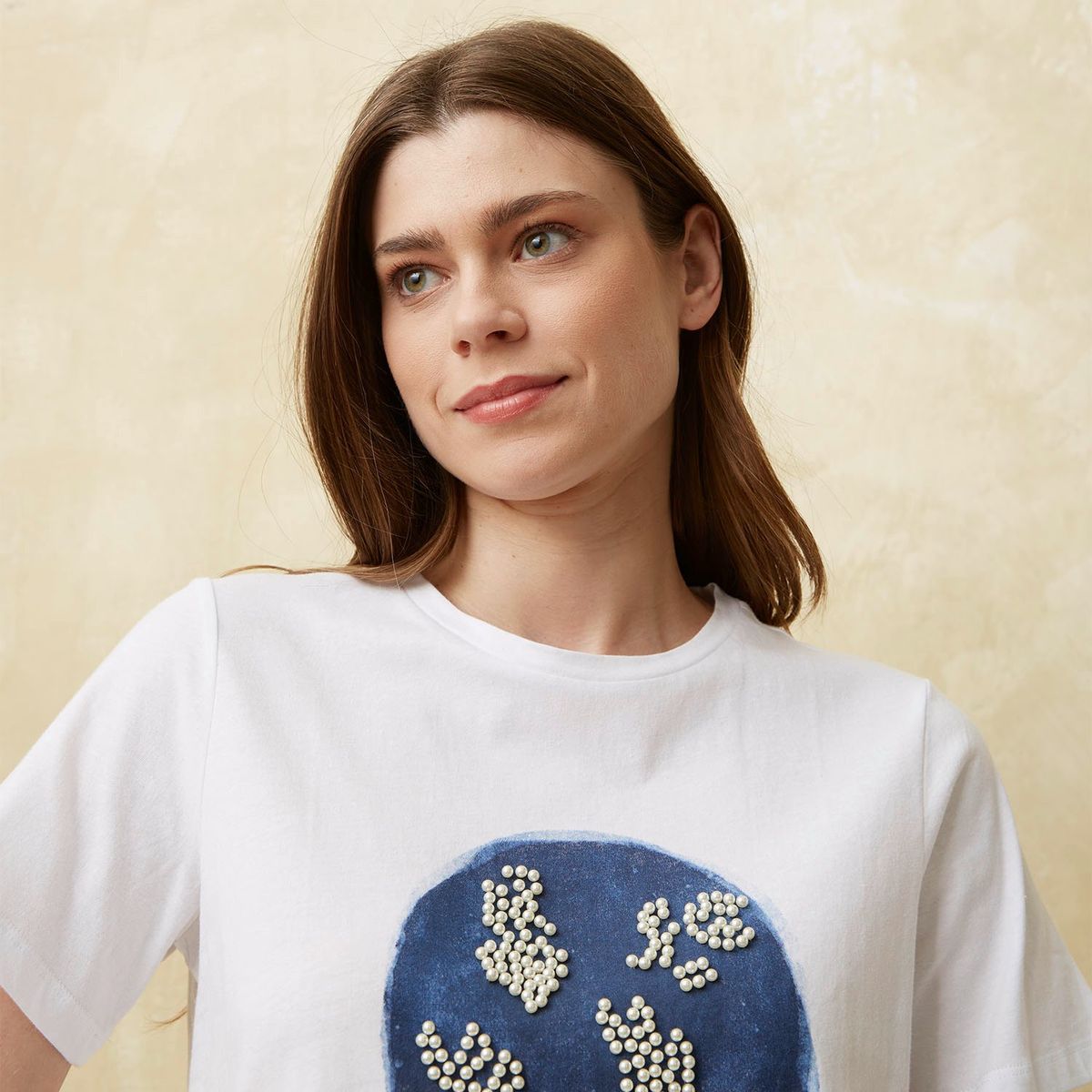 UNIVERSITY CLUB - Camiseta Mujer con Estampado Manga corta de Algodón University Club