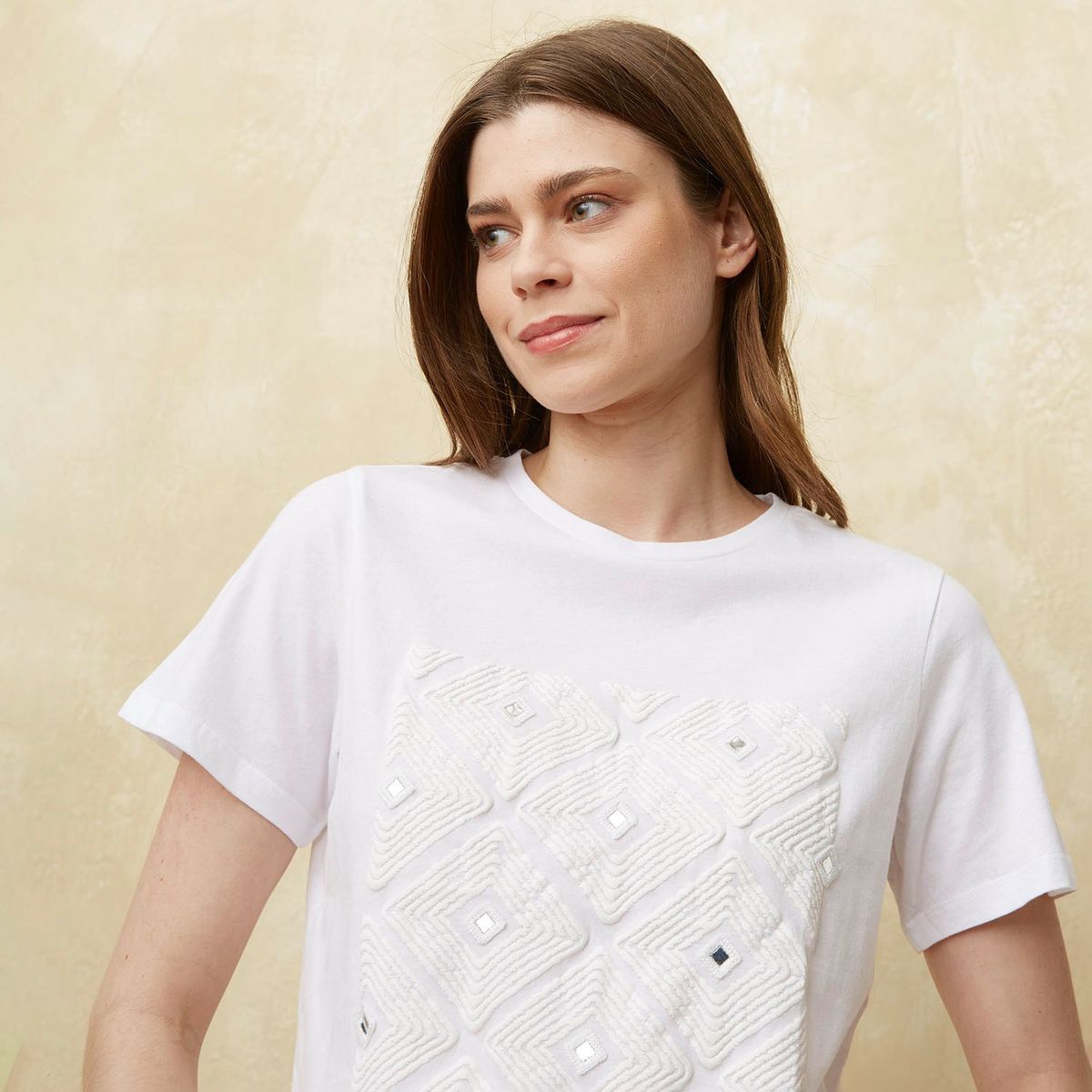 UNIVERSITY CLUB - Camiseta Mujer con Estampado Manga corta de Algodón University Club