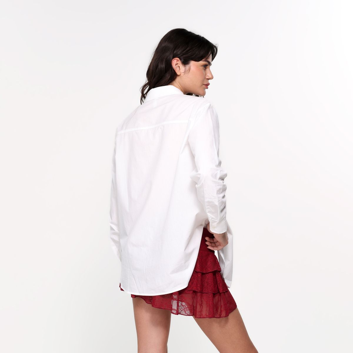 SYBILLA - Camisa Mujer Manga larga de Algodón Sybilla