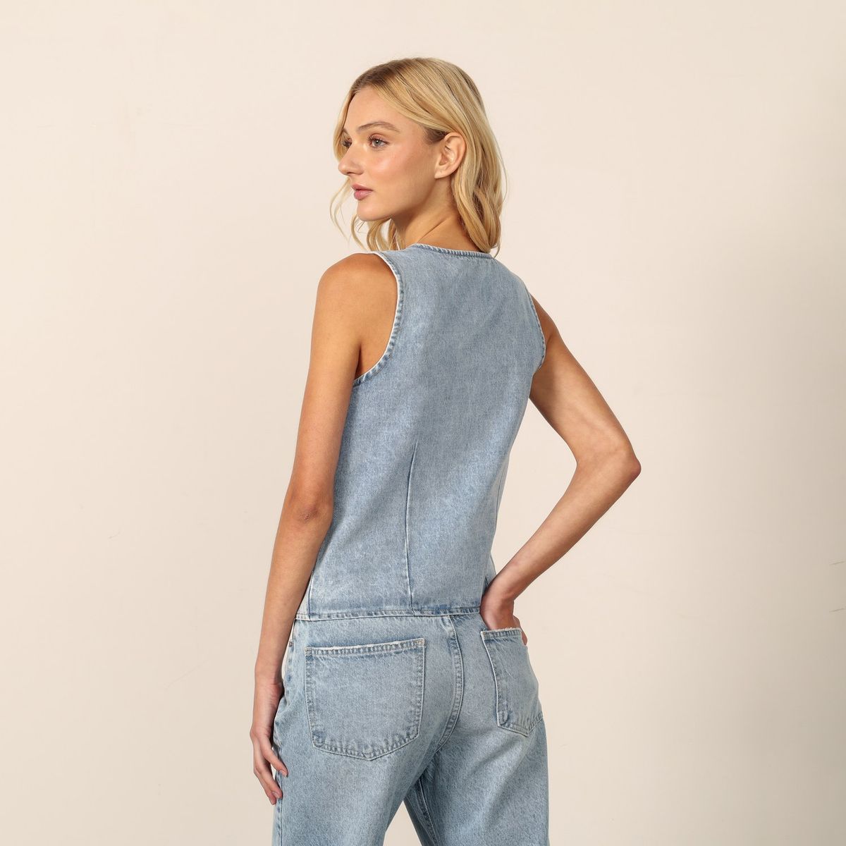 SYBILLA - Blusa Mujer Sin mangas de Algodón Sybilla