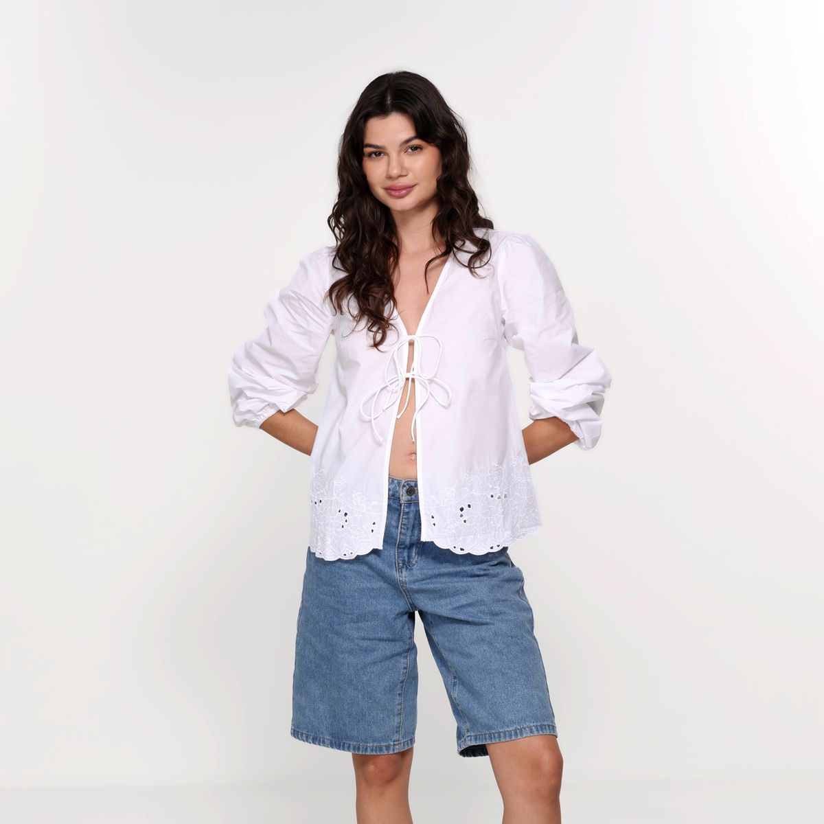 SYBILLA - Blusa Mujer Manga larga de Algodón Sybilla