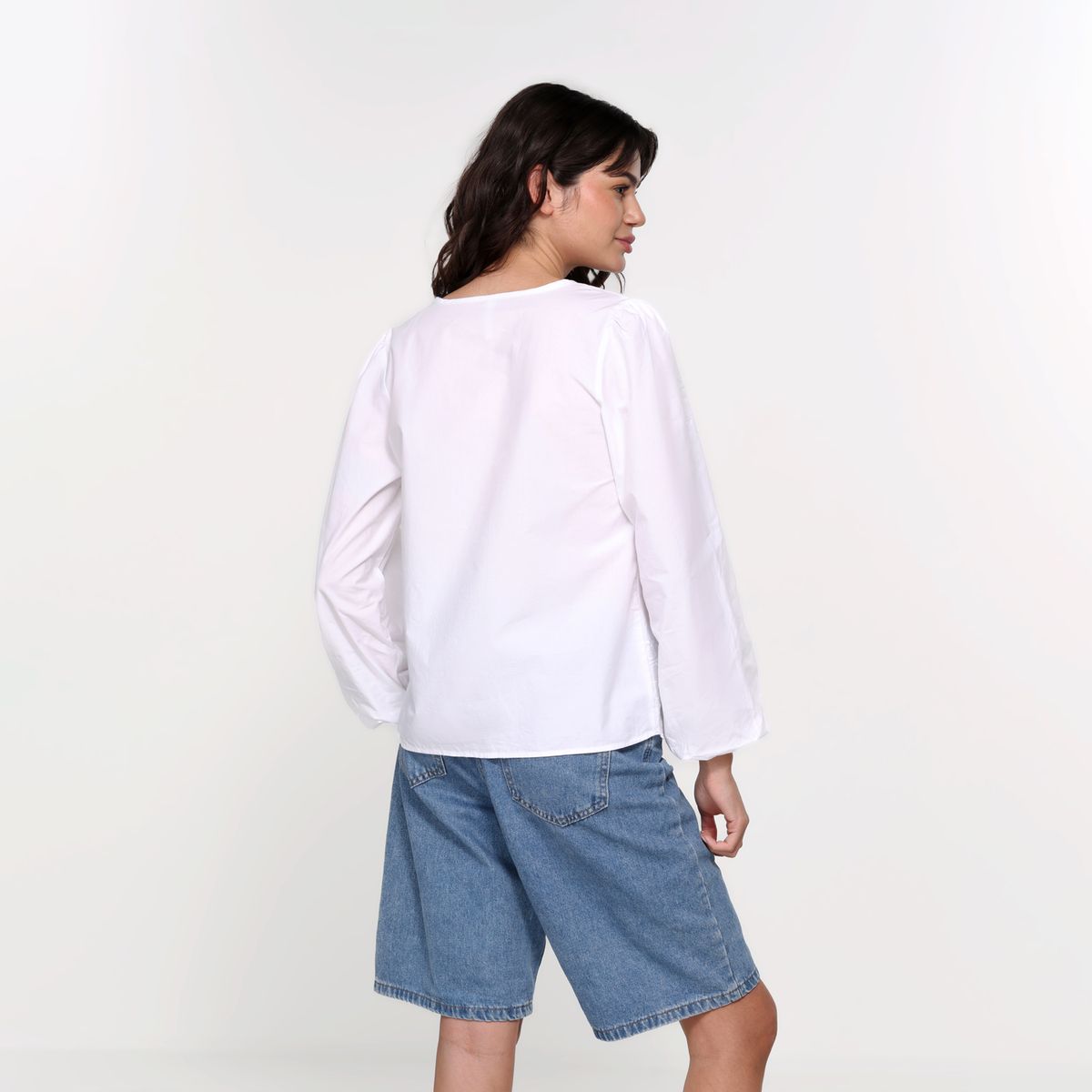 SYBILLA - Blusa Mujer Manga larga de Algodón Sybilla