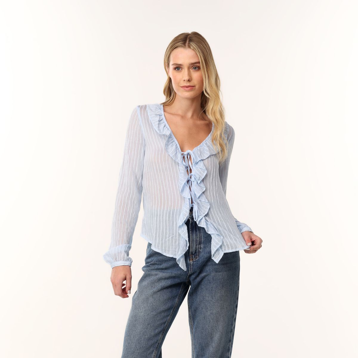 SYBILLA - Blusa Mujer con Boleros Manga larga Sybilla