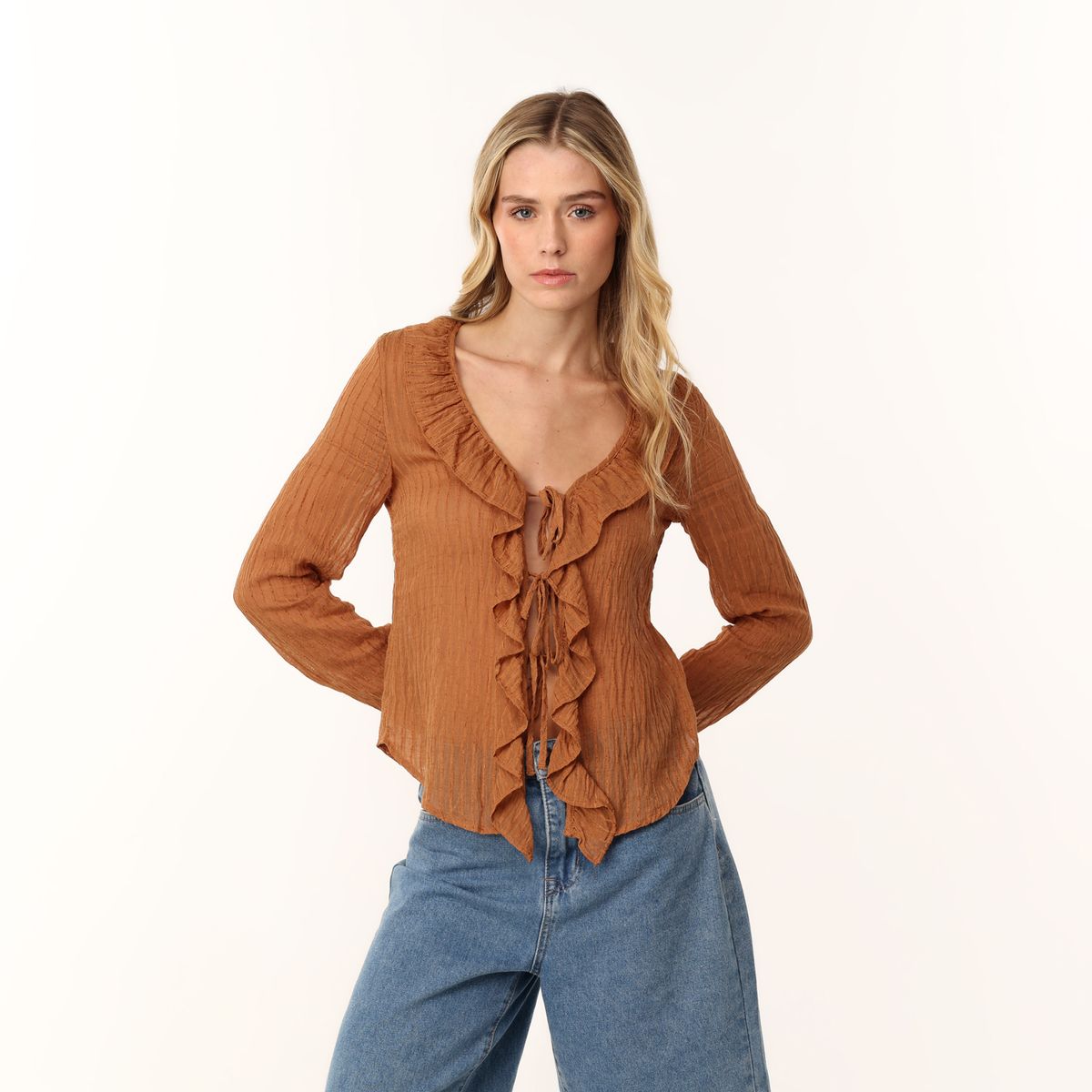 SYBILLA - Blusa Mujer con Boleros Manga larga Sybilla