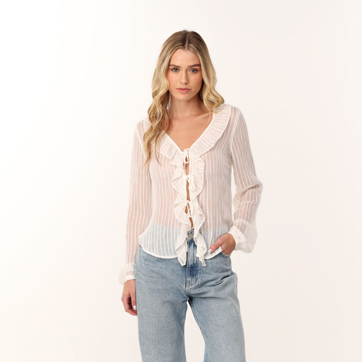 SYBILLA - Blusa Mujer con Boleros Manga larga Sybilla