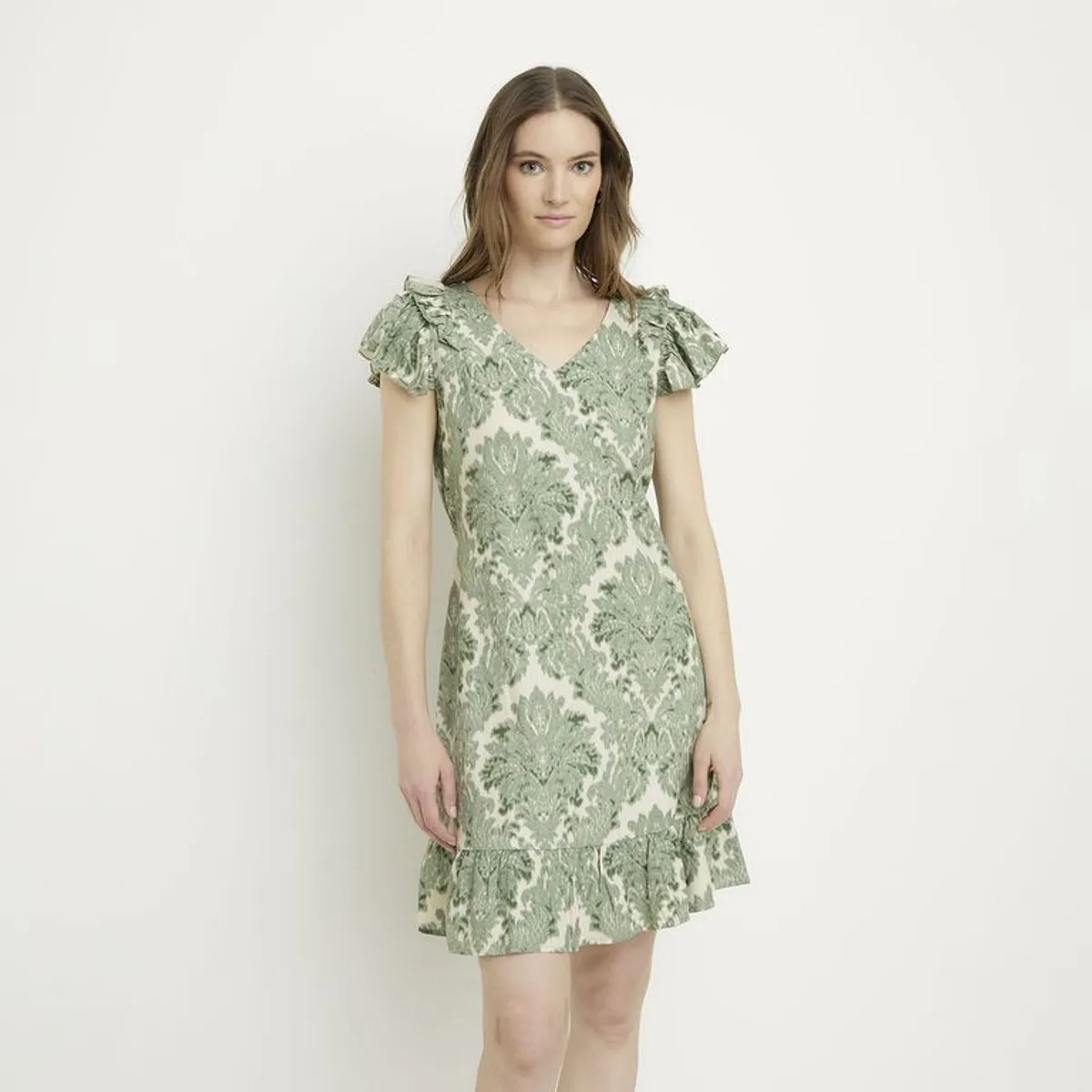 APOLOGY - Vestido Mujer Corto Casual con Estampado de Lino Apology