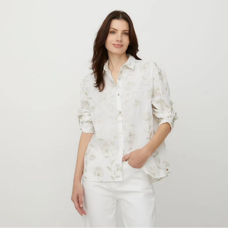 APOLOGY - Blusa Mujer con Bordado Manga larga de Algodón Apology