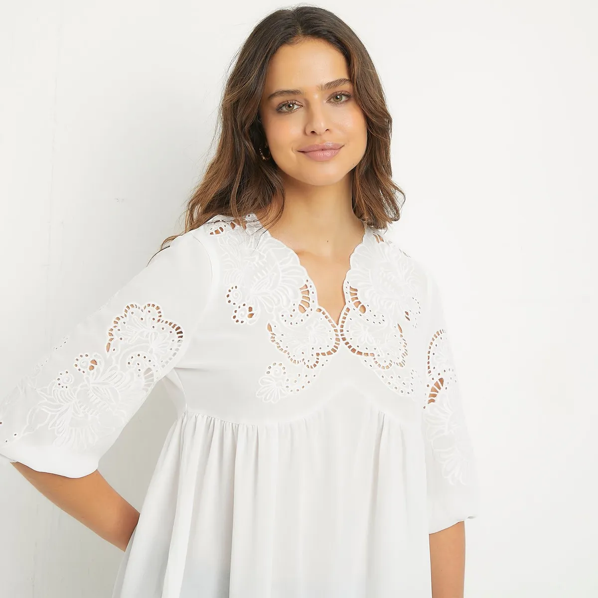 APOLOGY - Blusa Mujer con Bordado Manga 3/4 Apology