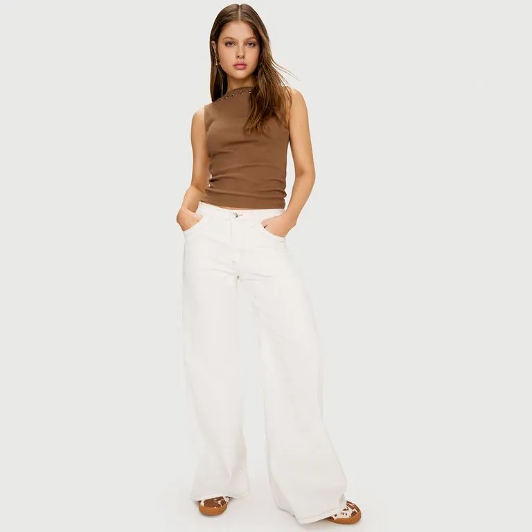Jean Super Wide leg Mujer Tiro bajo Sybilla