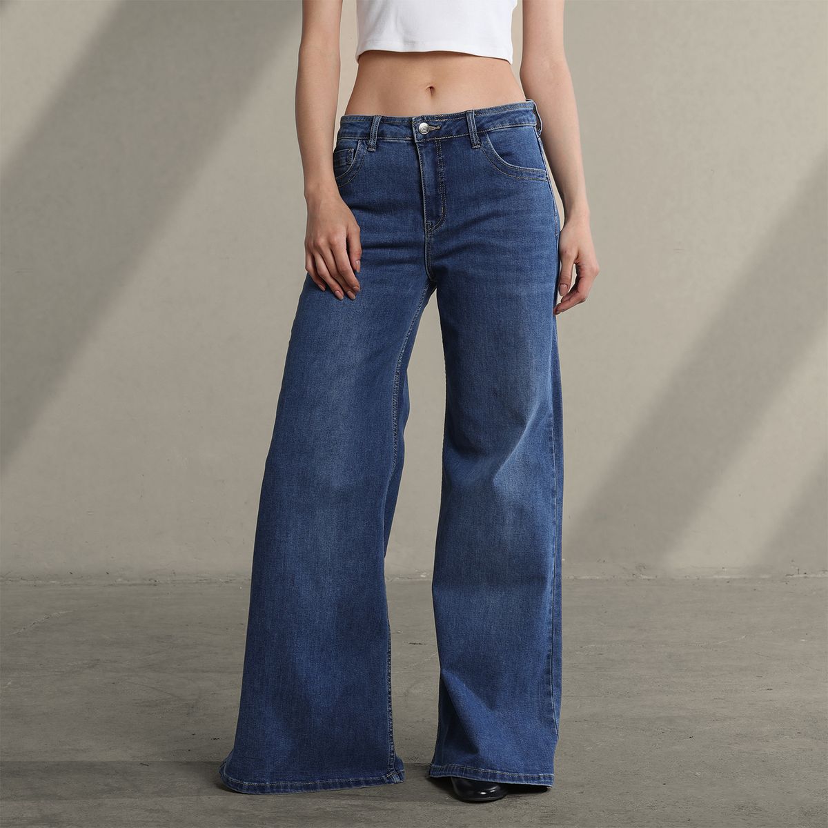 SYBILLA - Jean Super Wide leg Mujer Tiro bajo Sybilla 