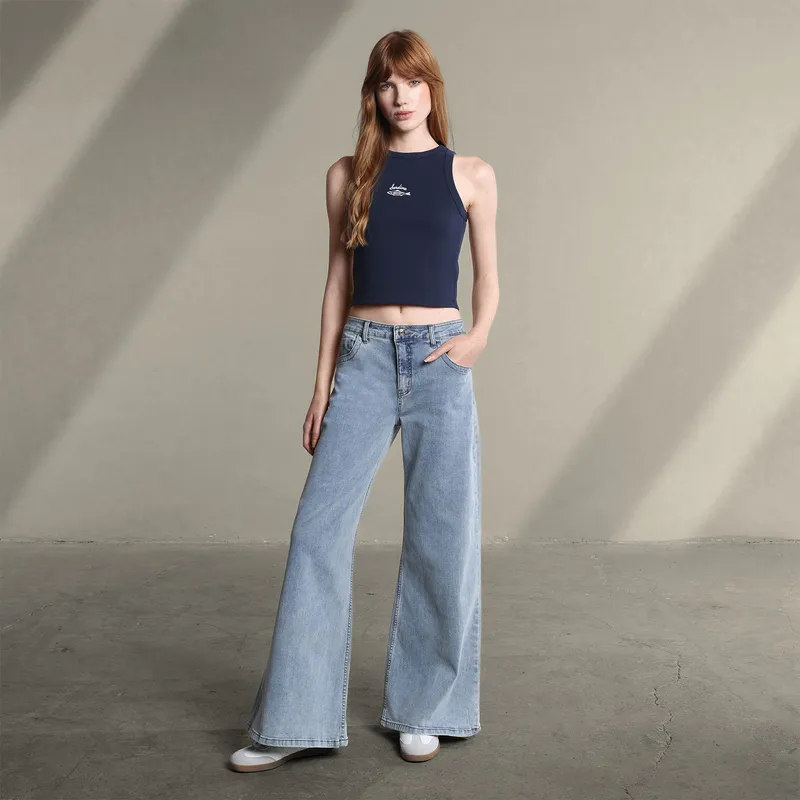 SYBILLA - Jean Super Wide leg Mujer Tiro bajo Sybilla 