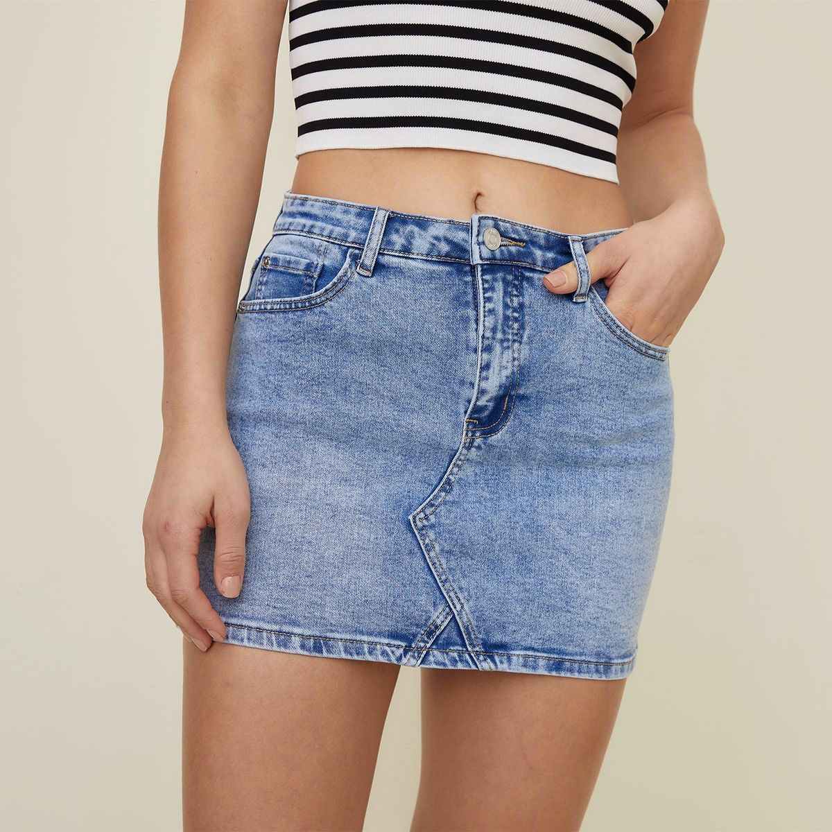 SYBILLA - Falda de jean Mini Mujer de Algodón Sybilla