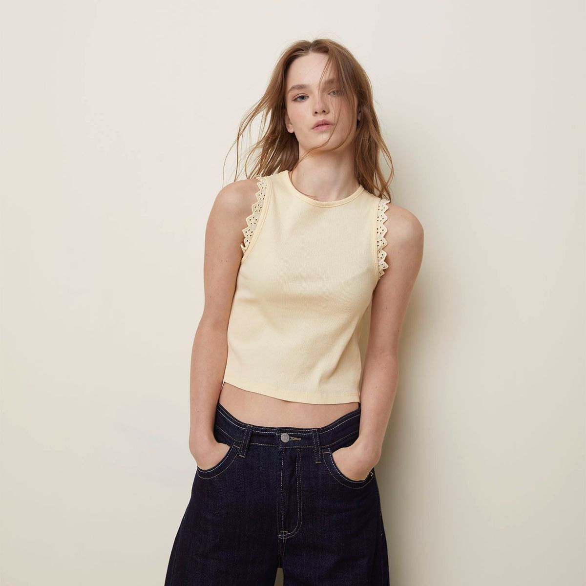 SYBILLA - Blusa Mujer Sin mangas de Algodón Sybilla