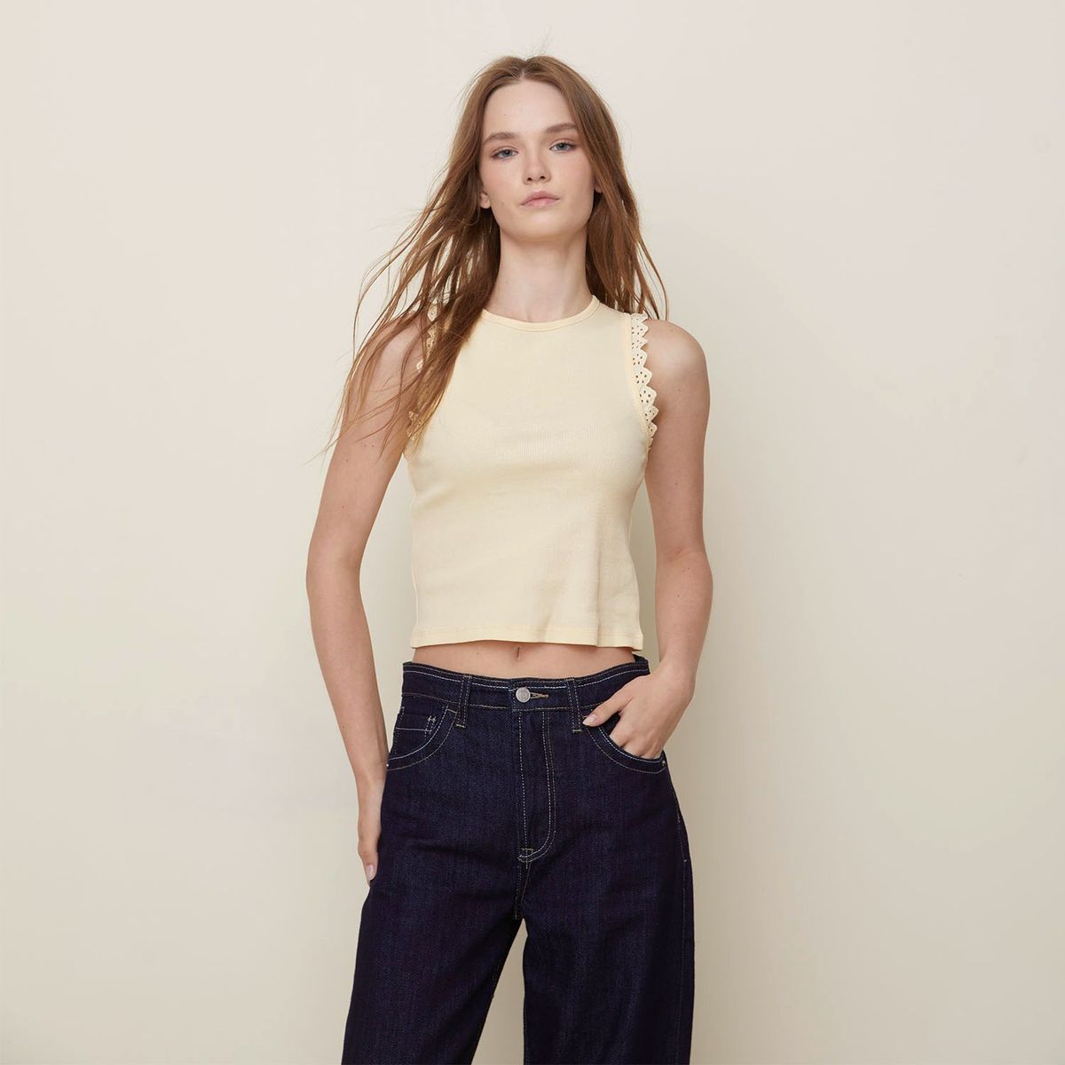 SYBILLA - Blusa Mujer Sin mangas de Algodón Sybilla