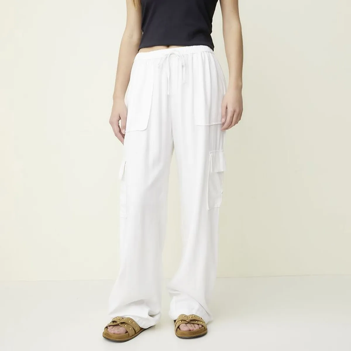 SYBILLA - Pantalón Cargo Mujer Tiro alto Sybilla