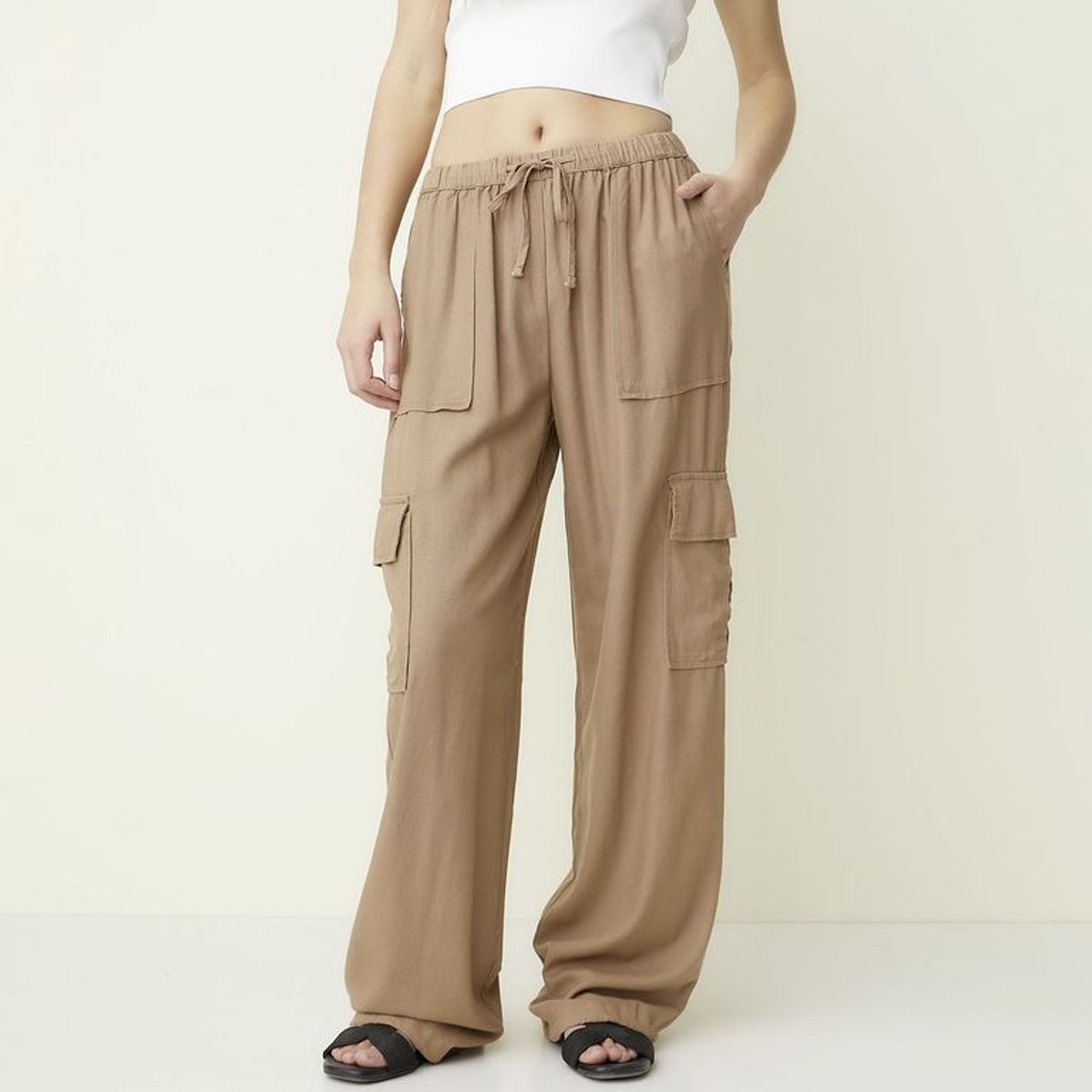 SYBILLA - Pantalón Cargo Mujer Tiro alto Sybilla