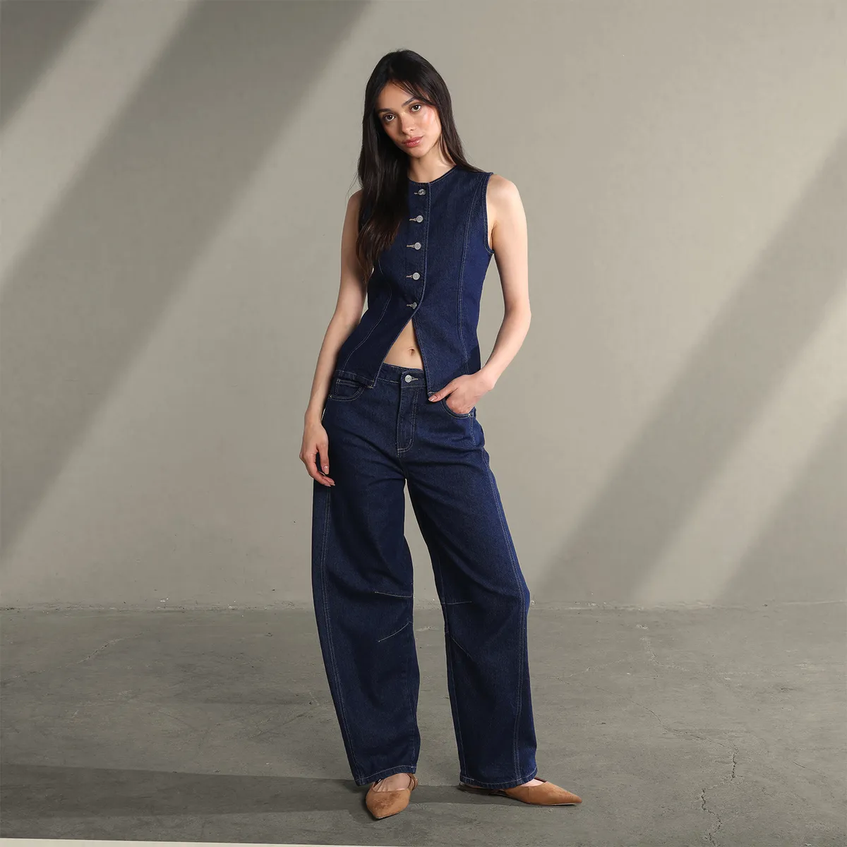 SYBILLA - Blusa Mujer Sin mangas de Algodón Sybilla