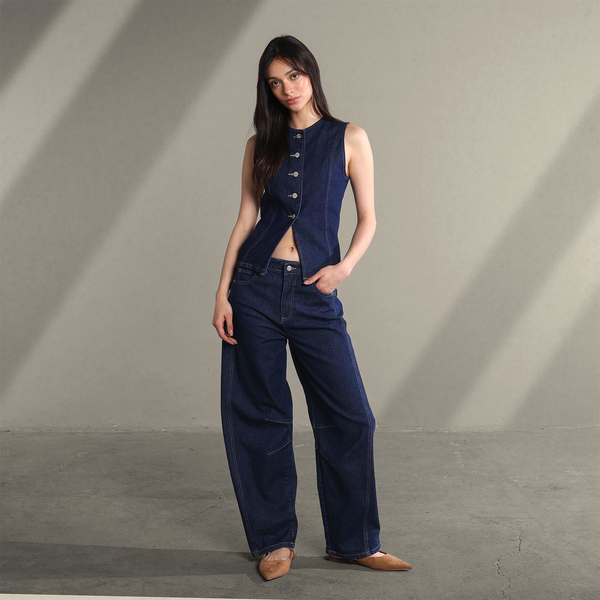 SYBILLA - Blusa Mujer Sin mangas de Algodón Sybilla