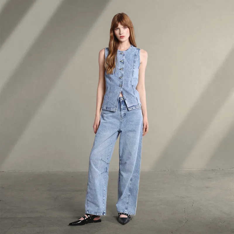 SYBILLA - Blusa Mujer Sin mangas de Algodón Sybilla