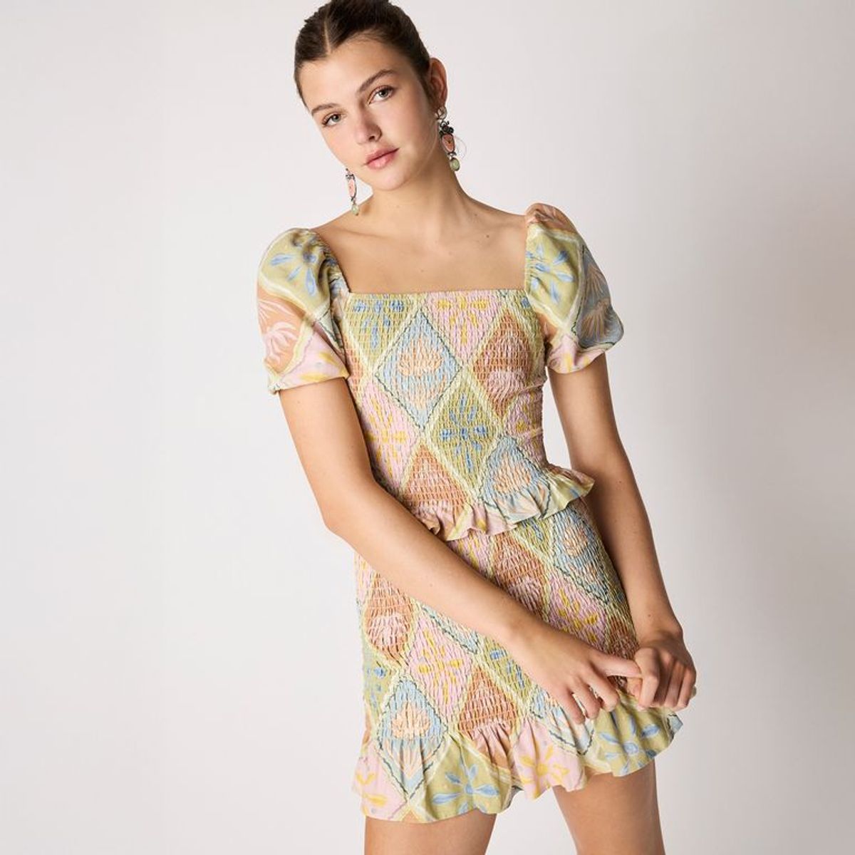 SYBILLA - Blusa Mujercon con Estampado Manga corta globo Sybilla