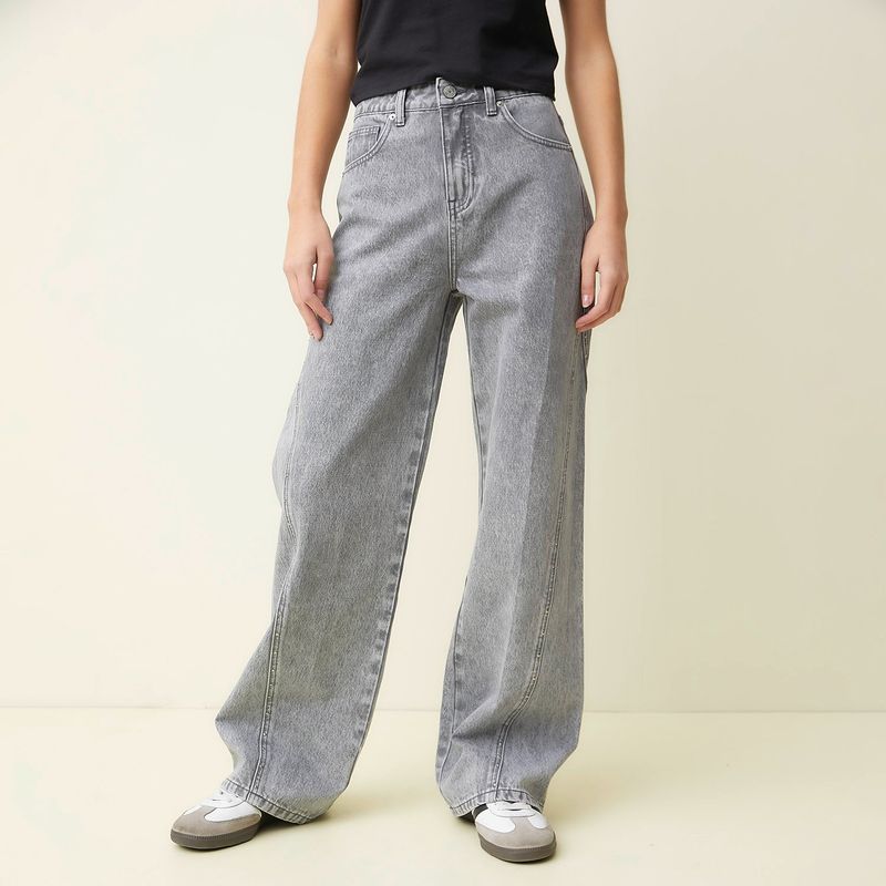 SYBILLA - Jean Wide leg Mujer Tiro medio Sybilla