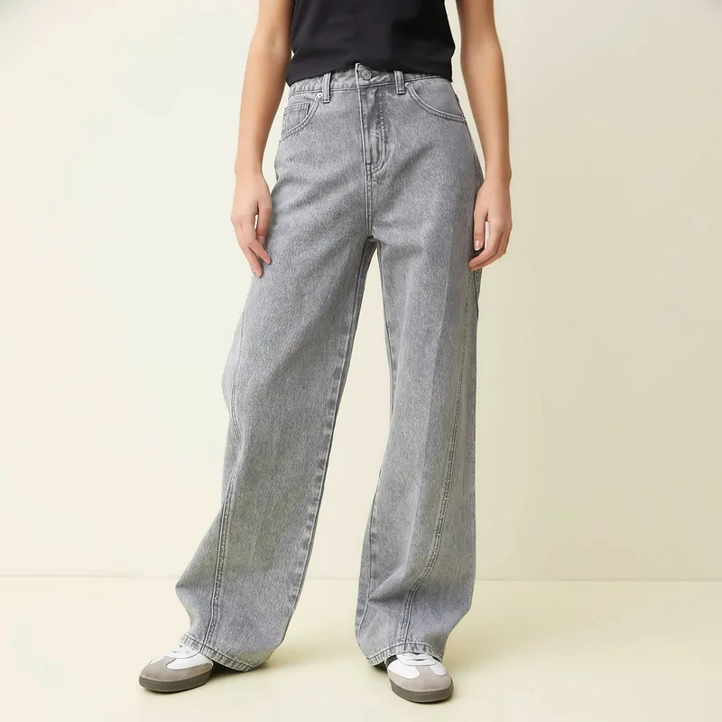 SYBILLA - Jean Wide leg Mujer Tiro medio Sybilla