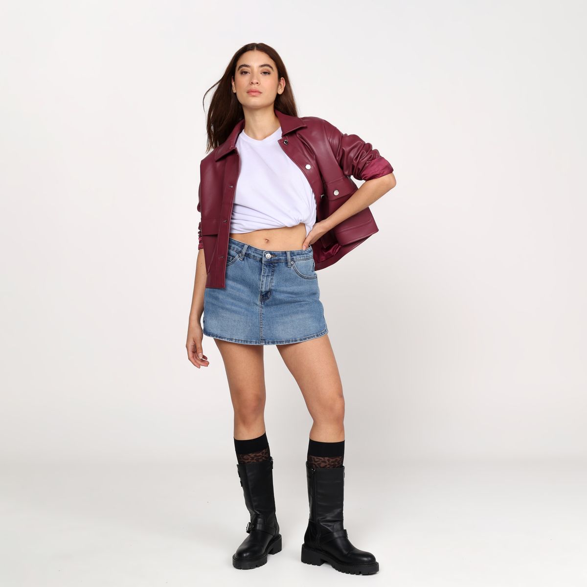 DENIMLAB - Falda de jean Mini Mujer de Algodón Denimlab