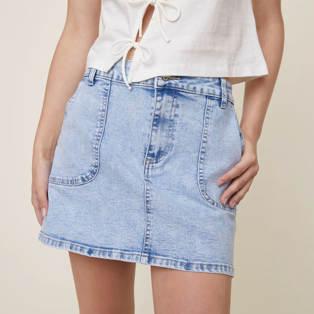 SYBILLA - Falda de jean Mini Mujer de Algodón Sybilla
