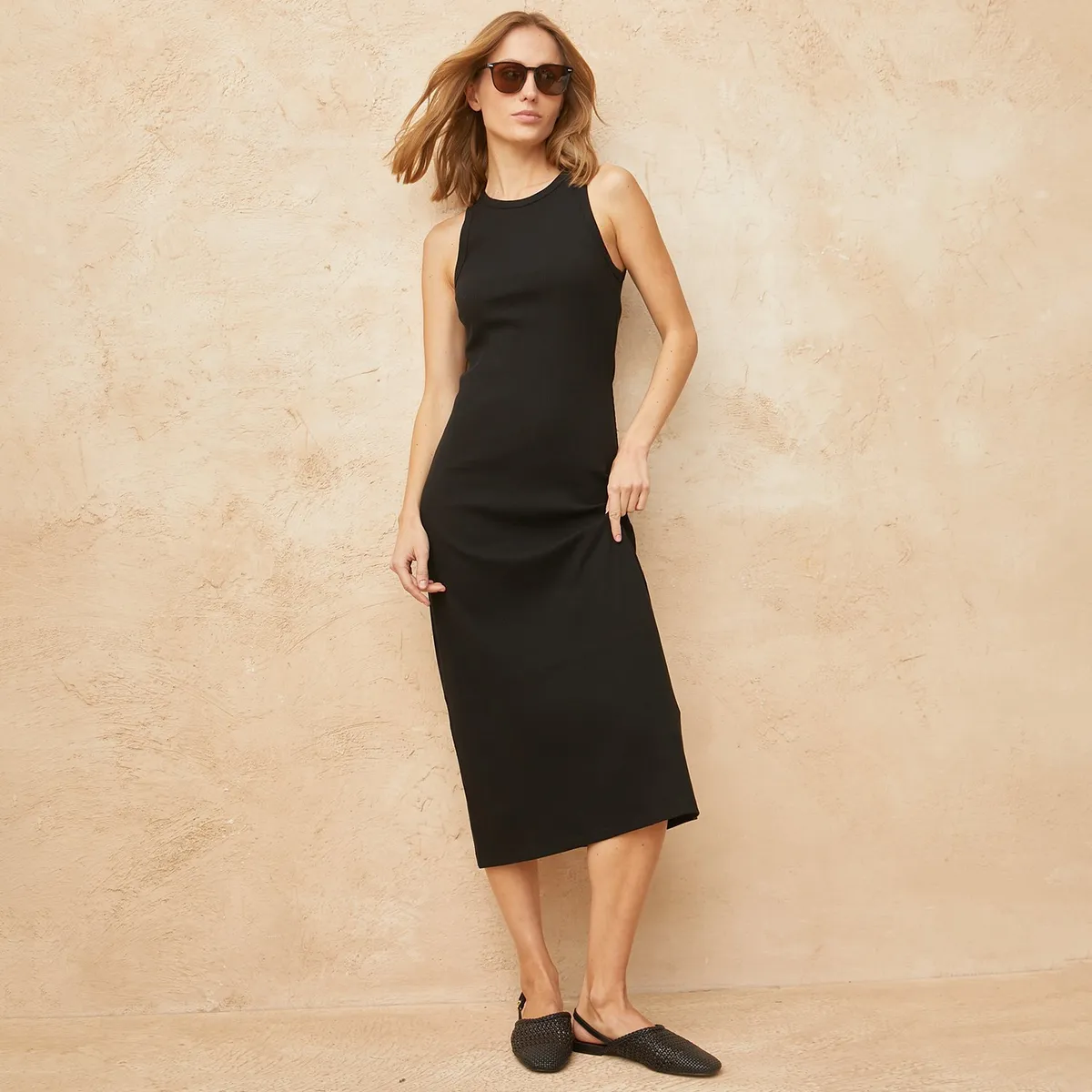 BASEMENT - Vestido Mujer Medio Casual de Algodón Basement